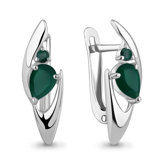 Серьги из серебра с агатами