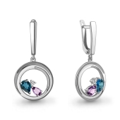 Серьги из серебра с миксом камней