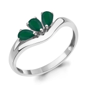 Кольцо из серебра с агатами