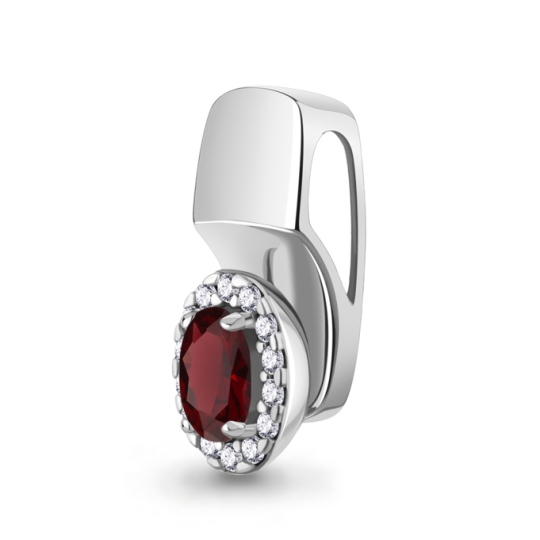 Подвеска из серебра с гранатом и фианитами
