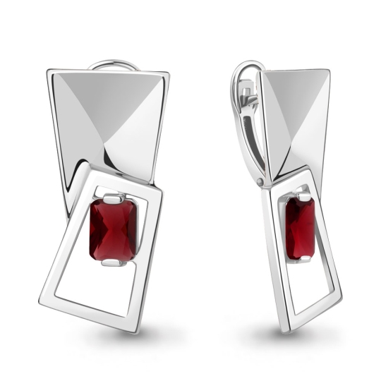 Серьги из серебра с ювелирными кристаллами