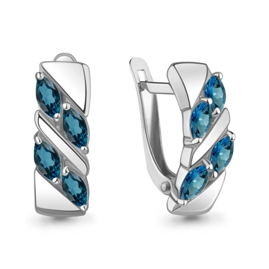 Серьги из серебра с топазами London