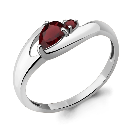 Кольцо из серебра с гранатами