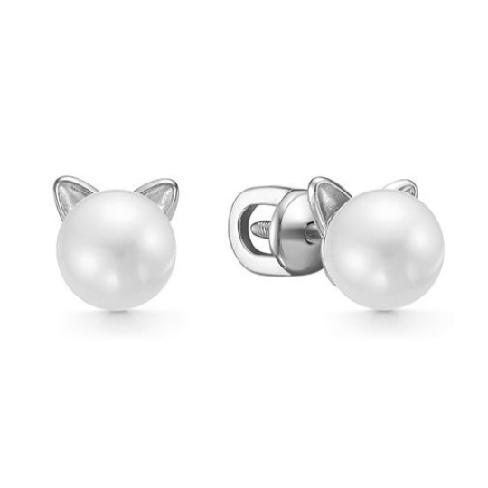 Серьги из серебра с жемчугом