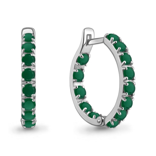 Серьги из серебра с агатами