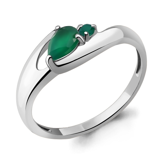 Кольцо из серебра с агатами