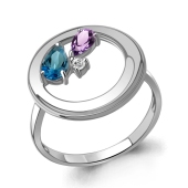 Кольцо из серебра с миксом камней