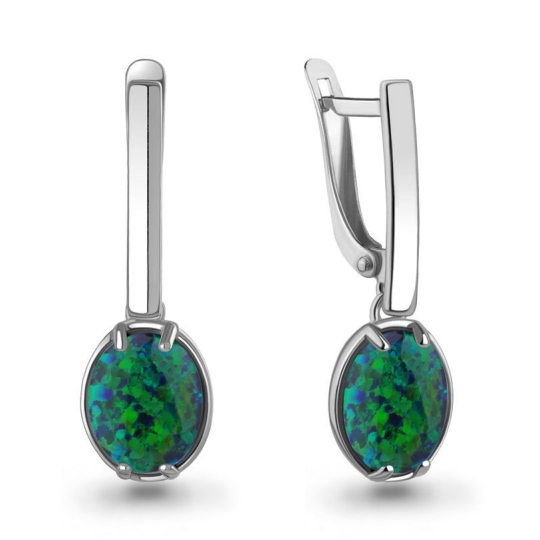 Серьги из серебра с опалами