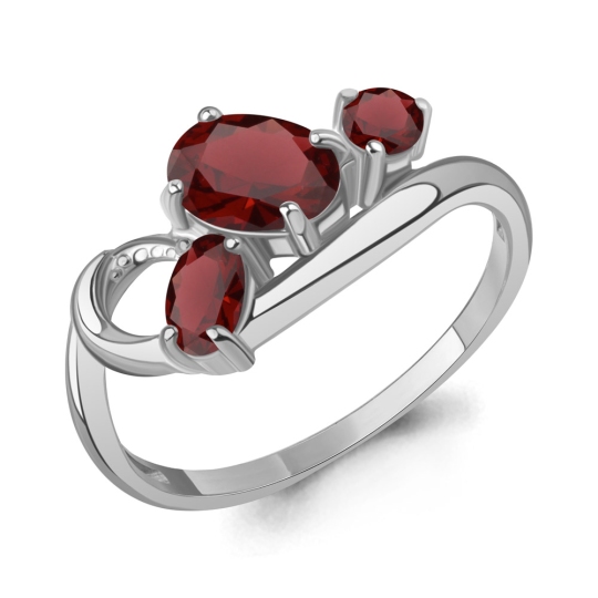 Кольцо из серебра с гранатами