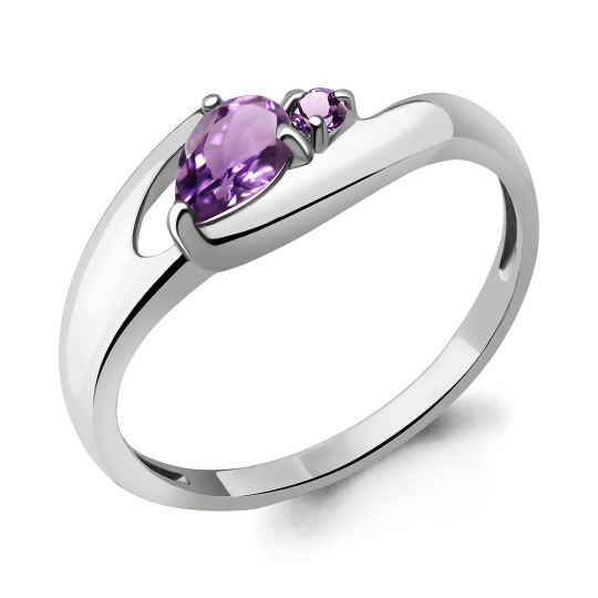 Кольцо из серебра с аметистами