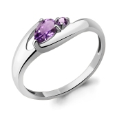 Кольцо из серебра с аметистами