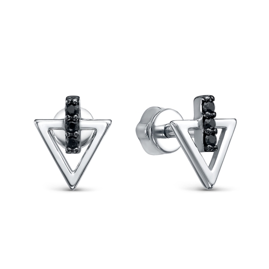 Серьги из серебра с фианитами