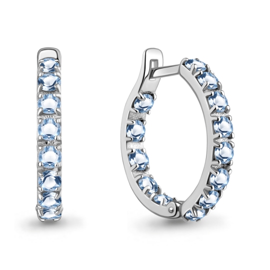 Серьги из серебра с топазами Swiss