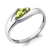 Кольцо из серебра с хризолитами