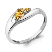 Кольцо из серебра с цитринами