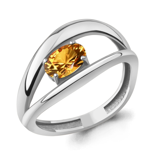 Кольцо из серебра с цитрином