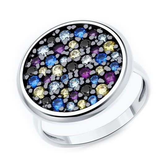 Кольцо из серебра с фианитами