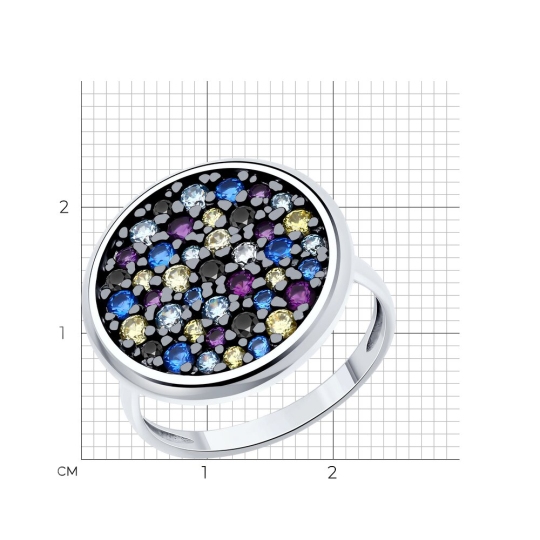 Кольцо из серебра с фианитами