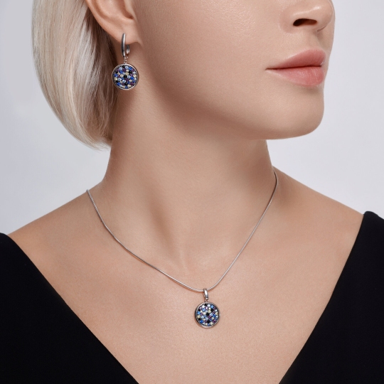 Серьги из серебра с фианитами