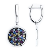 Серьги из серебра с фианитами