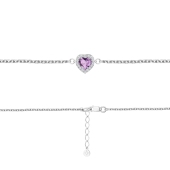 Браслет из серебра с аметистом и фианитами