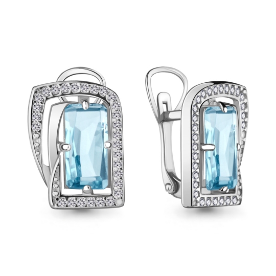 Серьги из серебра с топазами