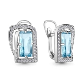 Серьги из серебра с топазами