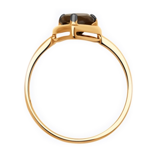 Кольцо из серебра с позолотой и раухтопазом