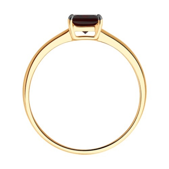 Кольцо из серебра с позолотой и гранатом