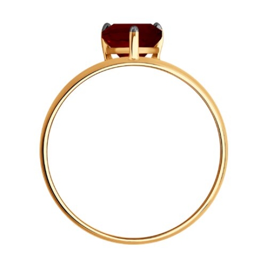 Кольцо из серебра с позолотой и гранатом