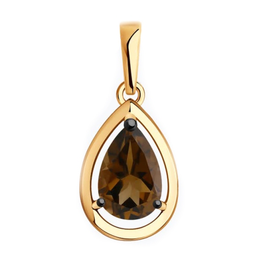 Подвеска из серебра с позолотой и раухтопазом