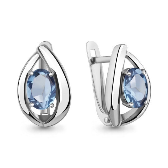 Серьги из серебра с топазами Swiss