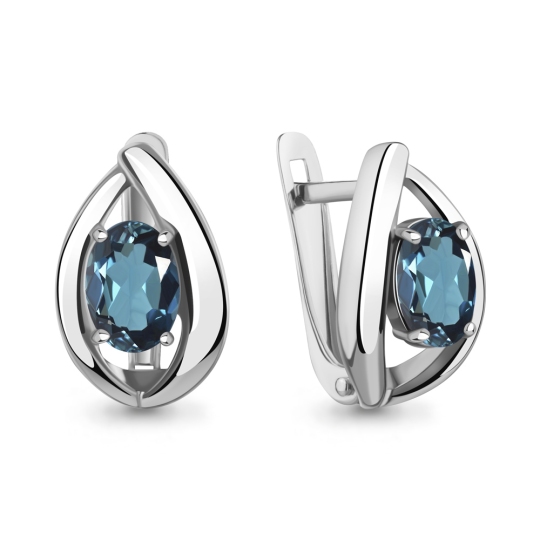 Серьги из серебра с топазами London