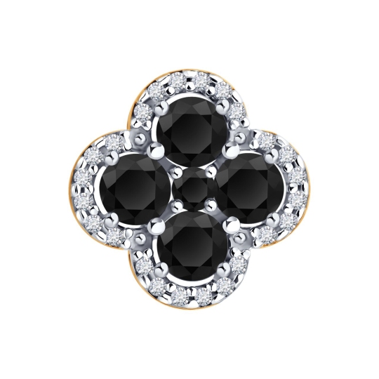 Подвеска из серебра с позолотой, шпинелью и фианитами