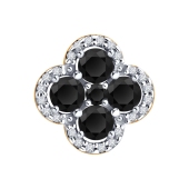 Подвеска из серебра с позолотой, шпинелью и фианитами