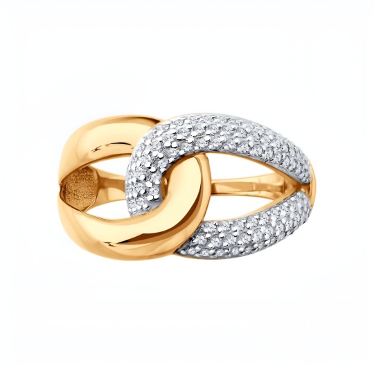 Кольцо из золота с фианитами