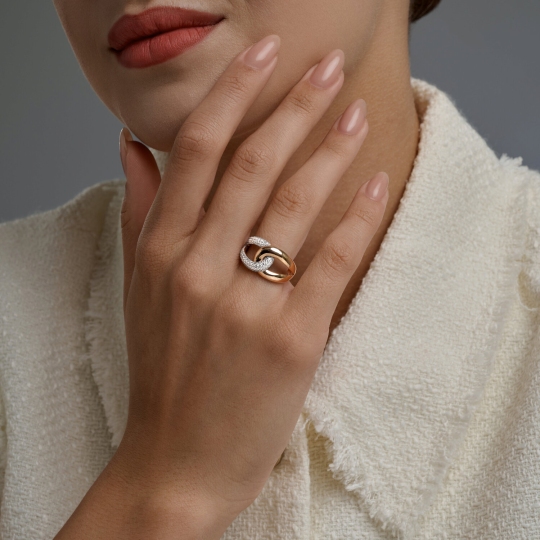 Кольцо из золота с фианитами