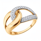 Кольцо из золота с фианитами