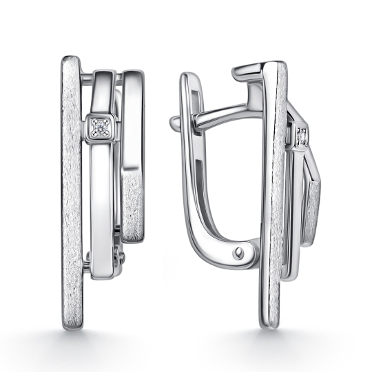 Серьги из серебра с бриллиантами