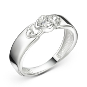 Кольцо из серебра с бриллиантом