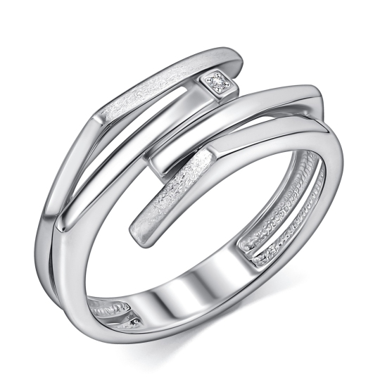 Кольцо из серебра с бриллиантом