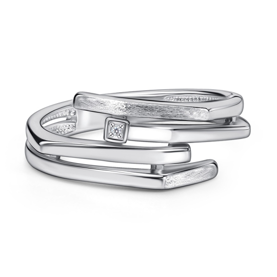 Кольцо из серебра с бриллиантом