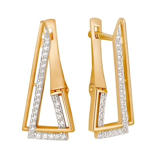 Серьги из золота с фианитами