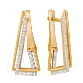 Серьги из золота с фианитами