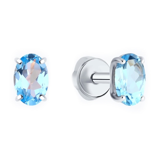 Серьги из серебра с топазами