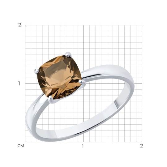 Кольцо из серебра с раухтопазом