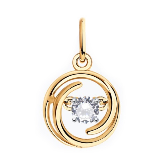 Подвеска из серебра с позолотой и 