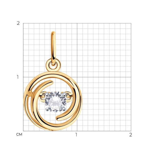 Подвеска из серебра с позолотой и 