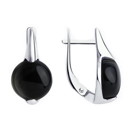 Серьги из серебра с агатами