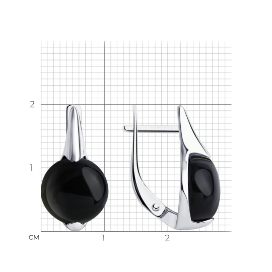 Серьги из серебра с агатами